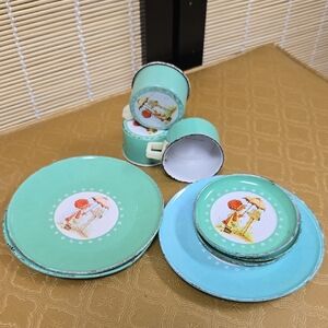 Vintage Holly Hobby Mini Green Dinnerware Set